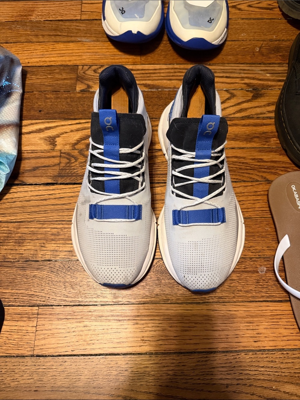 On Running Cloudnova White Blue CloudTec Running Shoes  Womens 10 men’s 8 EU42